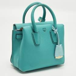 Pre Owned حقيبة يد إم سي إم ميلا بارك أفنيو صغيرة جلد بنفسجي