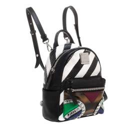 MCM Multicolor Leather and PVC Mini Roboter Backpack
