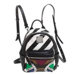 MCM Multicolor Leather and PVC Mini Roboter Backpack