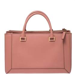 Pre Owned MCM Pink Leather Double Zip Tote