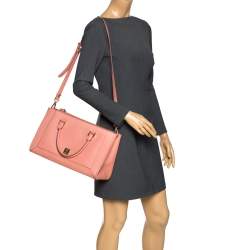 Pre Owned MCM Pink Leather Double Zip Tote