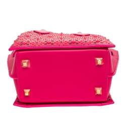 Pre Owned MCM Pink Perforated Leather Mini Milla Tote