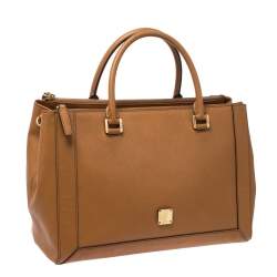 MCM Brown Leather Large Nuovo Tote