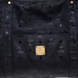 MCM Black Visetos Nylon Oversized Shopper Tote 