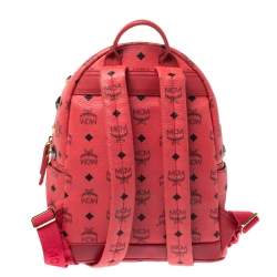 MCM Visetos Coated Canvas and Leather Small Studs Stark Backpack