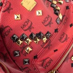 MCM Visetos Coated Canvas and Leather Small Studs Stark Backpack