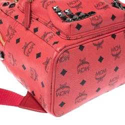 MCM Visetos Coated Canvas and Leather Small Studs Stark Backpack