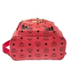 MCM Visetos Coated Canvas and Leather Small Studs Stark Backpack