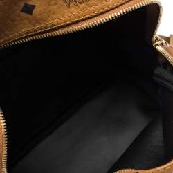 MCM Brown Visetos Coated Canvas Small Bebe Boo Backpack