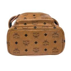 MCM Brown Visetos Coated Canvas Small Bebe Boo Backpack