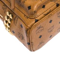 MCM Brown Visetos Coated Canvas Small Bebe Boo Backpack