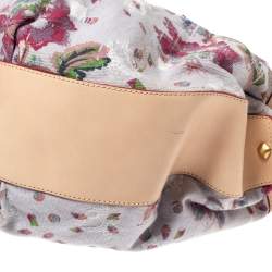 MCM Multicolor Floral Canvas and Leather Tassel Drawstring Bag