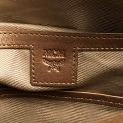 MCM Metallic Peach Visetos Coated Canvas and Leather Backpack