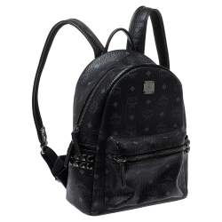 Pre Owned MCM Black Visetos Coated Canvas Bebe Boo Backpack