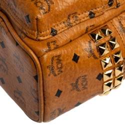 MCM Brown Visetos Coated Canvas X-Mini Bebe Boo Backpack