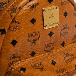 MCM Brown Visetos Coated Canvas X-Mini Bebe Boo Backpack