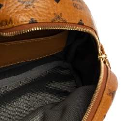 MCM Brown Visetos Coated Canvas X-Mini Bebe Boo Backpack