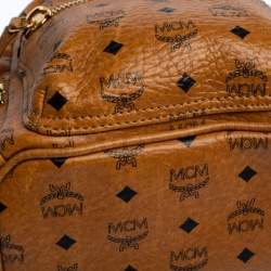 MCM Brown Visetos Coated Canvas X-Mini Bebe Boo Backpack