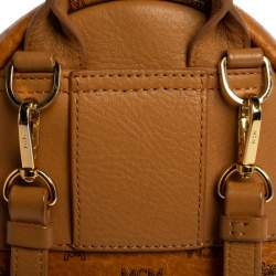 MCM Brown Visetos Coated Canvas X-Mini Bebe Boo Backpack