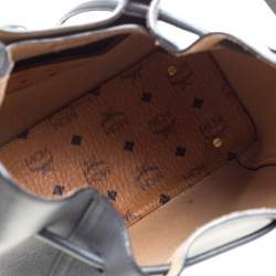 MCM Shadow Grey Leather Drawstring Bag