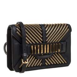 MCM Black Leather Mischa Zipper Flap Crossbody Bag