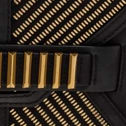 MCM Black Leather Mischa Zipper Flap Crossbody Bag