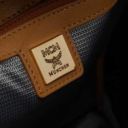 Pre Owned MCM Cognac Visetos Coated Canvas Medium Studs Stark Backpack