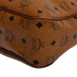 Pre Owned MCM Brown Visetos Coated Canvas and Leather Shoulder Bag