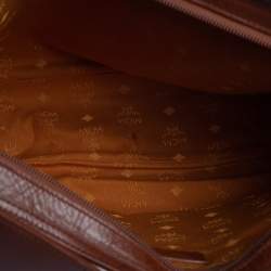 Pre Owned MCM Brown Visetos Coated Canvas and Leather Shoulder Bag