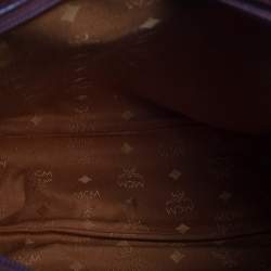 Pre Owned MCM Brown Visetos Coated Canvas and Leather Shoulder Bag