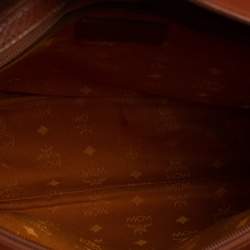 Pre Owned MCM Brown Visetos Coated Canvas and Leather Shoulder Bag