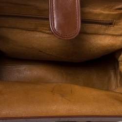 Pre Owned MCM Cognac/Brown Visetos Coated Canvas and Leather Frame Satchel