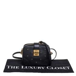 Pre Owned حقيبة كاميرا إم سي إم مرصعة جلد وقماش سوداء