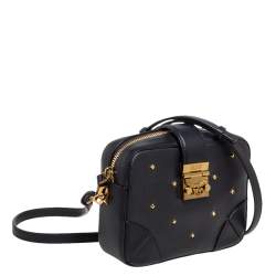 Pre Owned حقيبة كاميرا إ م سي إم مرصعة جلد وقماش سوداء