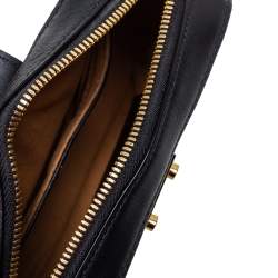 Pre Owned حقيبة كاميرا إم سي إم مرصعة جلد وقماش سوداء