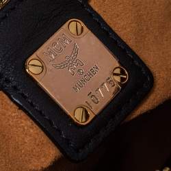 Pre Owned حقيبة كاميرا إم سي إم مرصعة جلد وقماش سوداء