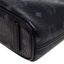 Pre Owned حقيبة يد إم سي إم ميني أنيا كانفاس وجلد فيست وس سوداء