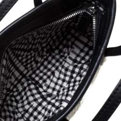 Pre Owned حقيبة يد إم سي إم ميني أنيا كانفاس وجلد فيستوس سوداء