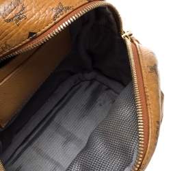 Pre Owned MCM Brown Visetos Coated Canvas Mini Stark Side Studs Backpack