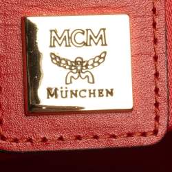 Pre Owned MCM Burnt Orange Patent Leather Ivana Bowler Bag