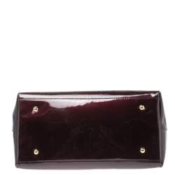 Pre Owned MCM Burgundy Patent Leather Shopper Tote