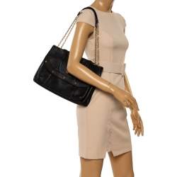 MCM Tassel Accent Leather Shoulder Bag - Black Shoulder Bags