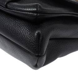 Pre Owned MCM Black Leather Studded Flap Shoulder Bag