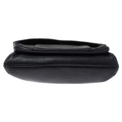 Pre Owned MCM Black Leather Studded Flap Shoulder Bag