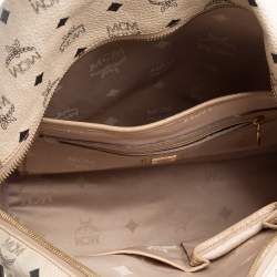 Pre Owned MCM Light Beige Visetos Coated Canvas and Leather Studded Stark Backpack