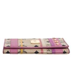 Pre Owned Mcm Multicolor Coated Canvas and Leather Trifold Wallet