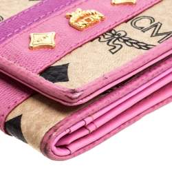 Pre Owned Mcm Multicolor Coated Canvas and Leather Trifold Wallet