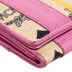 Pre Owned Mcm Multicolor Coated Canvas and Leather Trifold Wallet