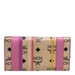 Pre Owned Mcm Multicolor Coated Canvas and Leather Trifold Wallet