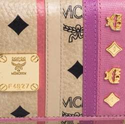 Pre Owned Mcm Multicolor Coated Canvas and Leather Trifold Wallet